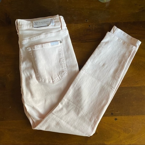 NWT 7FAM High Waist Ankle Super Skinny in Pink Sunrise - Picture 8 of 12